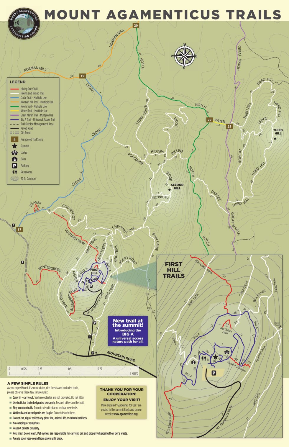 Mount Agamenticus Trail Map: Hiking & Biking Trails in York, Maine ...