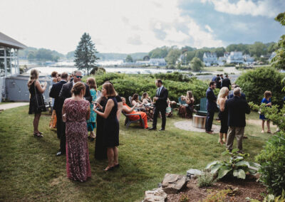Wedding Reception on Patio at Stage Neck Inn in York Harbor, Maine