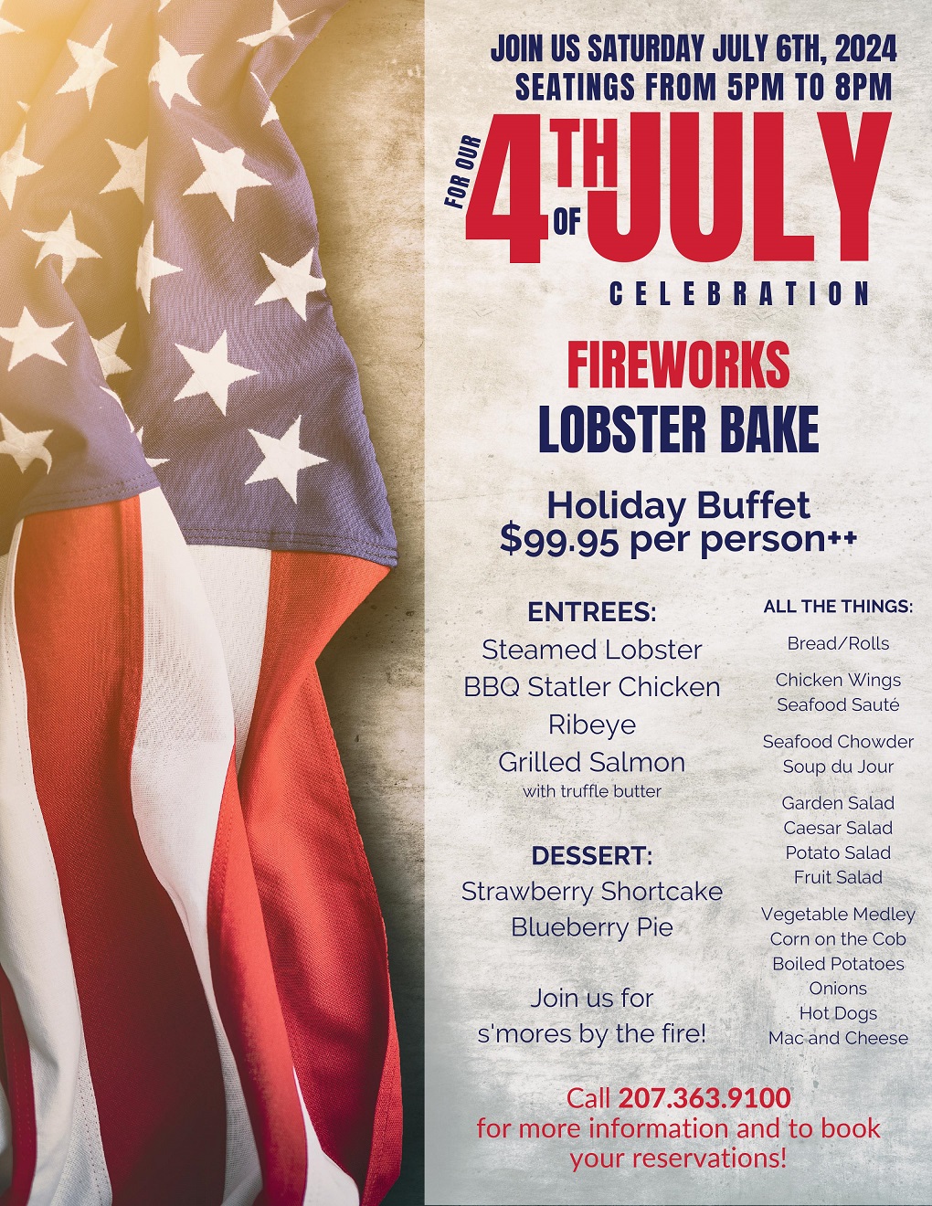 4th of July Fireworks & Lobster Bake in York Harbor, Maine