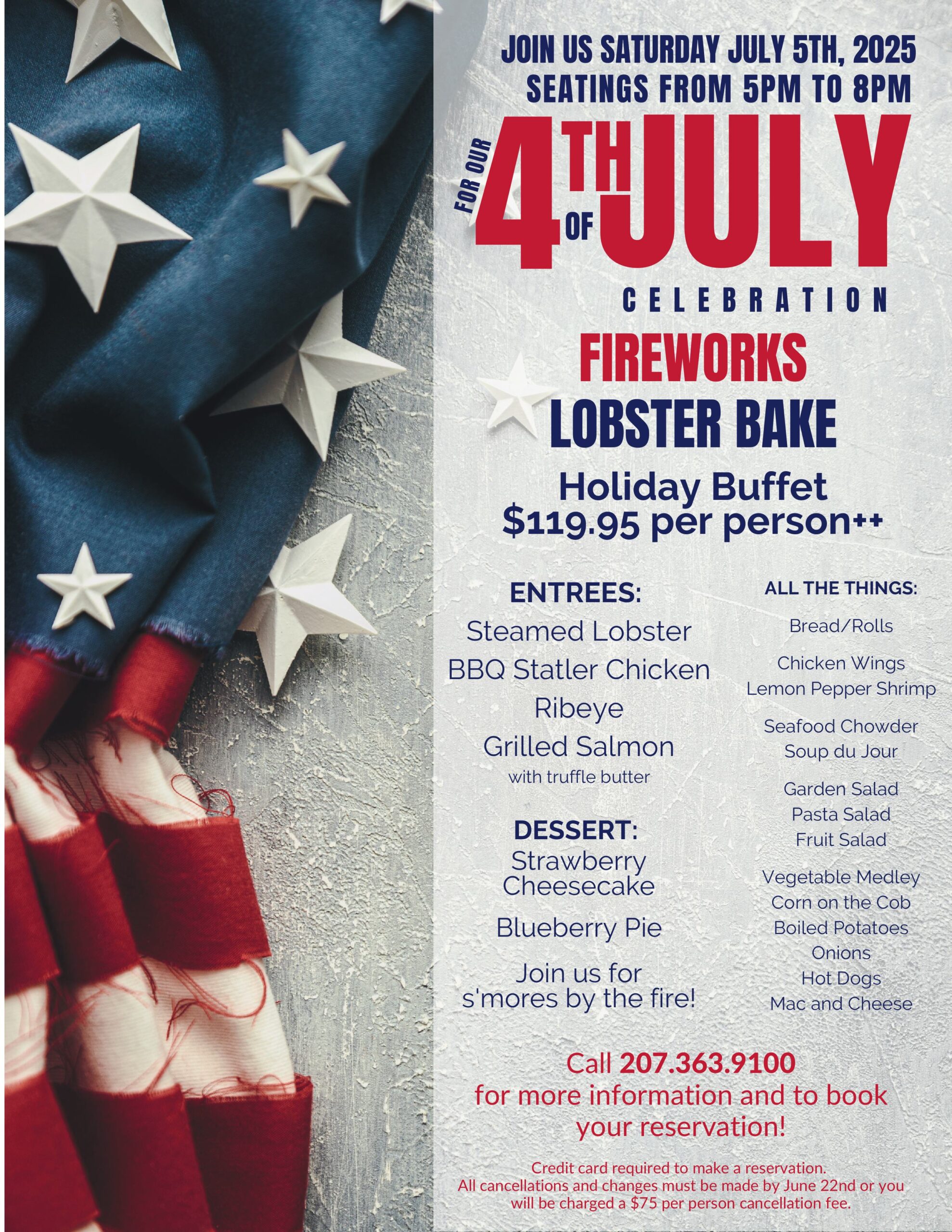 2025 4th of July Fireworks & Lobster Bake at Stage Neck Inn in York Harbor, Maine