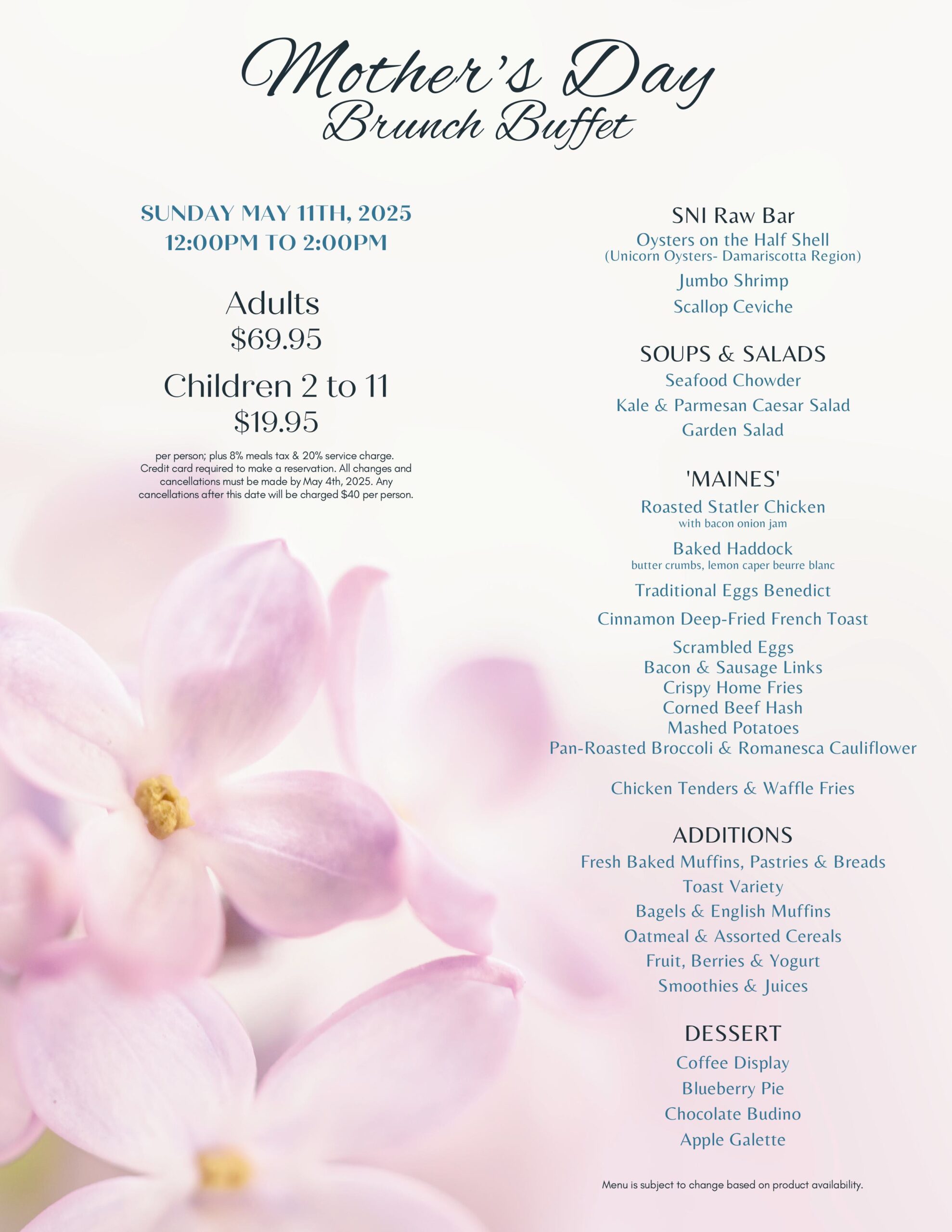 2025 Mother's Day Brunch at Stage Neck Inn in York Harbor, Maine