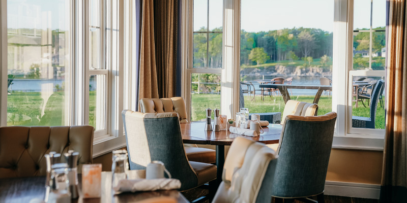 Dine at the Oceanview Shearwater Restaurant at Stage Neck Inn