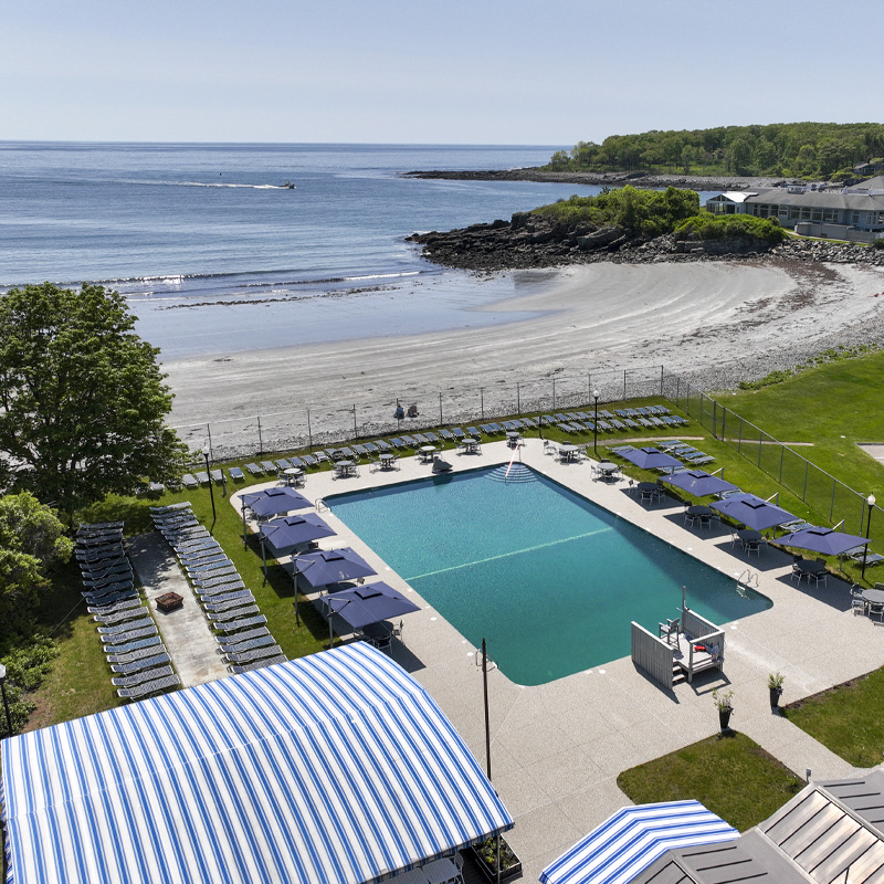 Outdoor Pool Overlooking York Harbor Beach at Stage Neck Inn